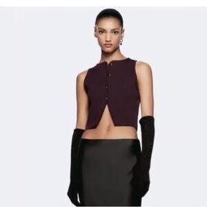 NWT Zara Purple Knit Cropped Tank